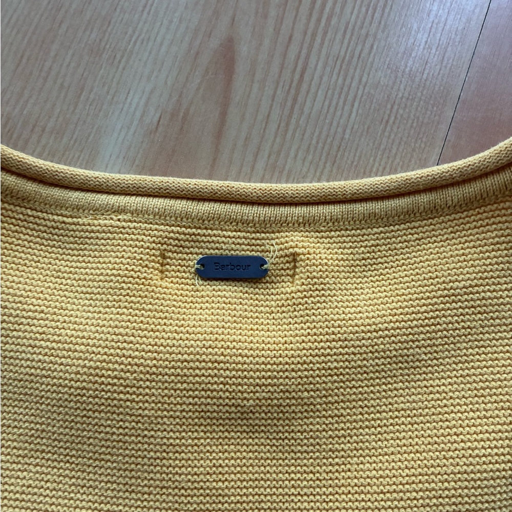 Women's Barbour Boxy Yellow Sweater Medium EUC - Picture 5 of 7